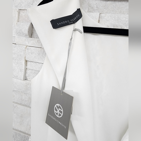 White Dress with Beads Sandro Ferrone - Perfect for Special Occasions - Picture 11 of 13